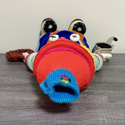 Vintage Jean Greenhowe Hand Knitted XXL Large Mechanic Clown Plush Soft Toy Rare