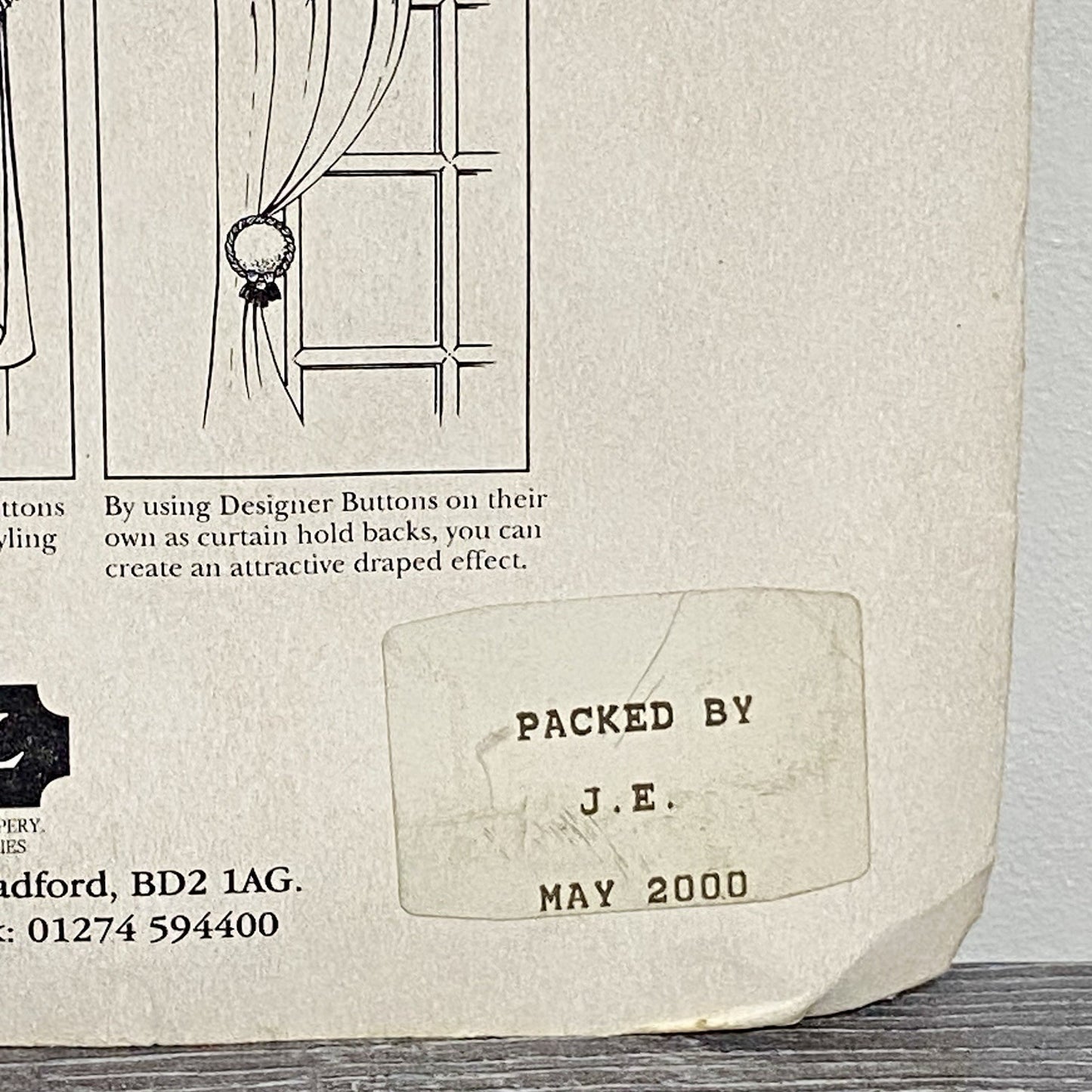 Vintage Kestrel Curtain Designer Button Hold Back Holdback Art Deco Kit Set Rare