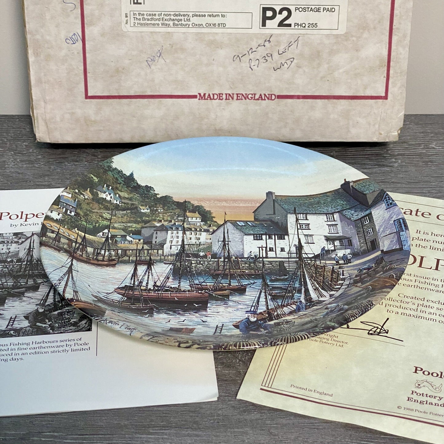 1988 Polperro By Kevin Platt Poole Pottery Famous Fishing Harbours Series Plate