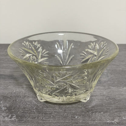 Vintage Small Pressed Glass Fruit Dessert Bowl Art Deco Footed Bonbon Sweet Dish