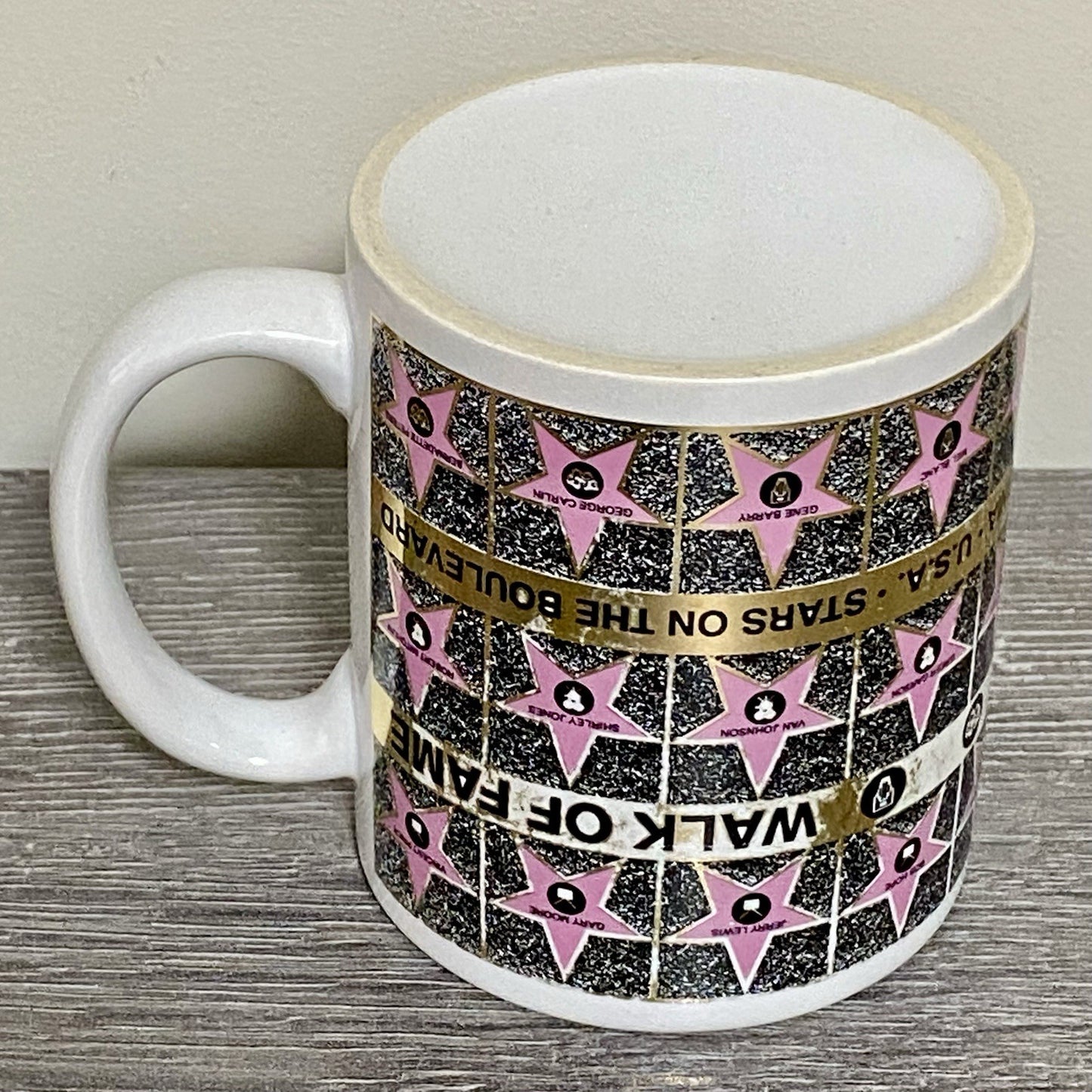 Vintage Hollywood Walk Of Fame Coffee Mug Tea Cup 1992 Famous Stars Celebrities