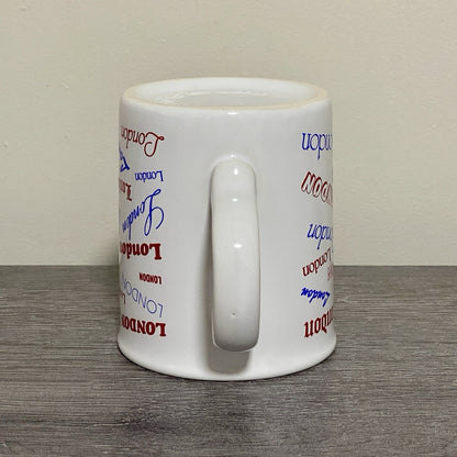 Vintage London Writing Fonts Coffee Mug Collectible Tea Cup Made In England Rare