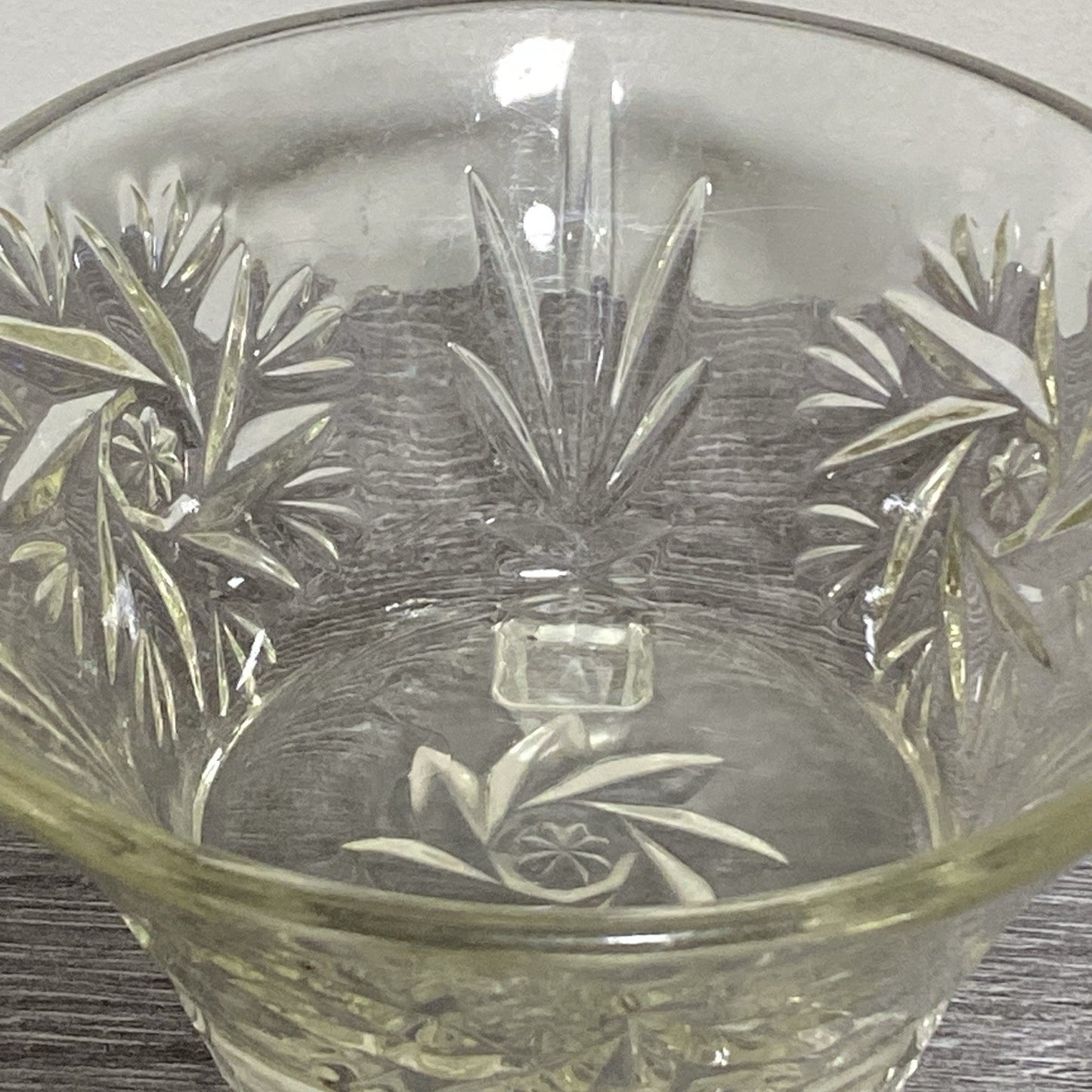 Vintage Small Pressed Glass Fruit Dessert Bowl Art Deco Footed Bonbon Sweet Dish