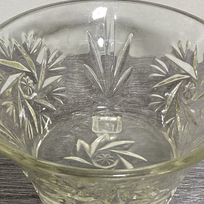 Vintage Small Pressed Glass Fruit Dessert Bowl Art Deco Footed Bonbon Sweet Dish