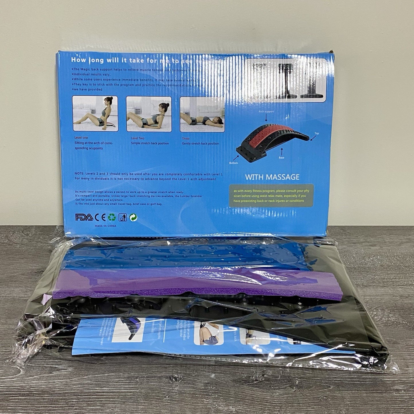 Multi Level Lower Back Stretching Waist Relax Mate Black Fitness Stretch Tool