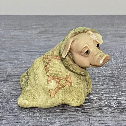 Border Fine Arts Pig Saxa Sack by Anne Butler Scotland 1990 Collectible Figurine