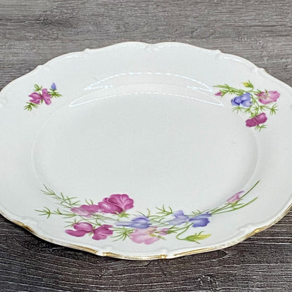 Haas & Czjzek Red Rose Floral Round Platter Chop Plate Gold Trim Czech China