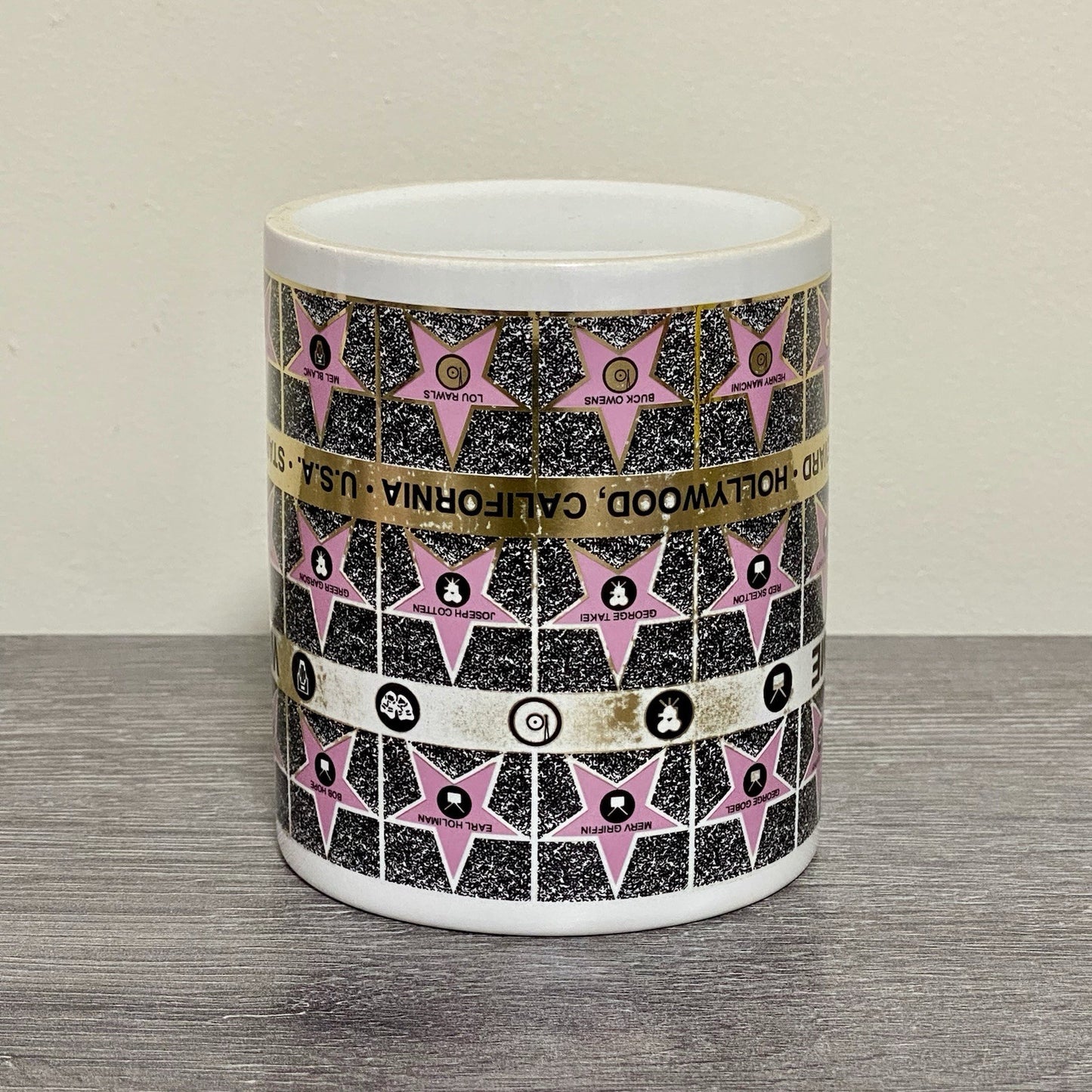 Vintage Hollywood Walk Of Fame Coffee Mug Tea Cup 1992 Famous Stars Celebrities