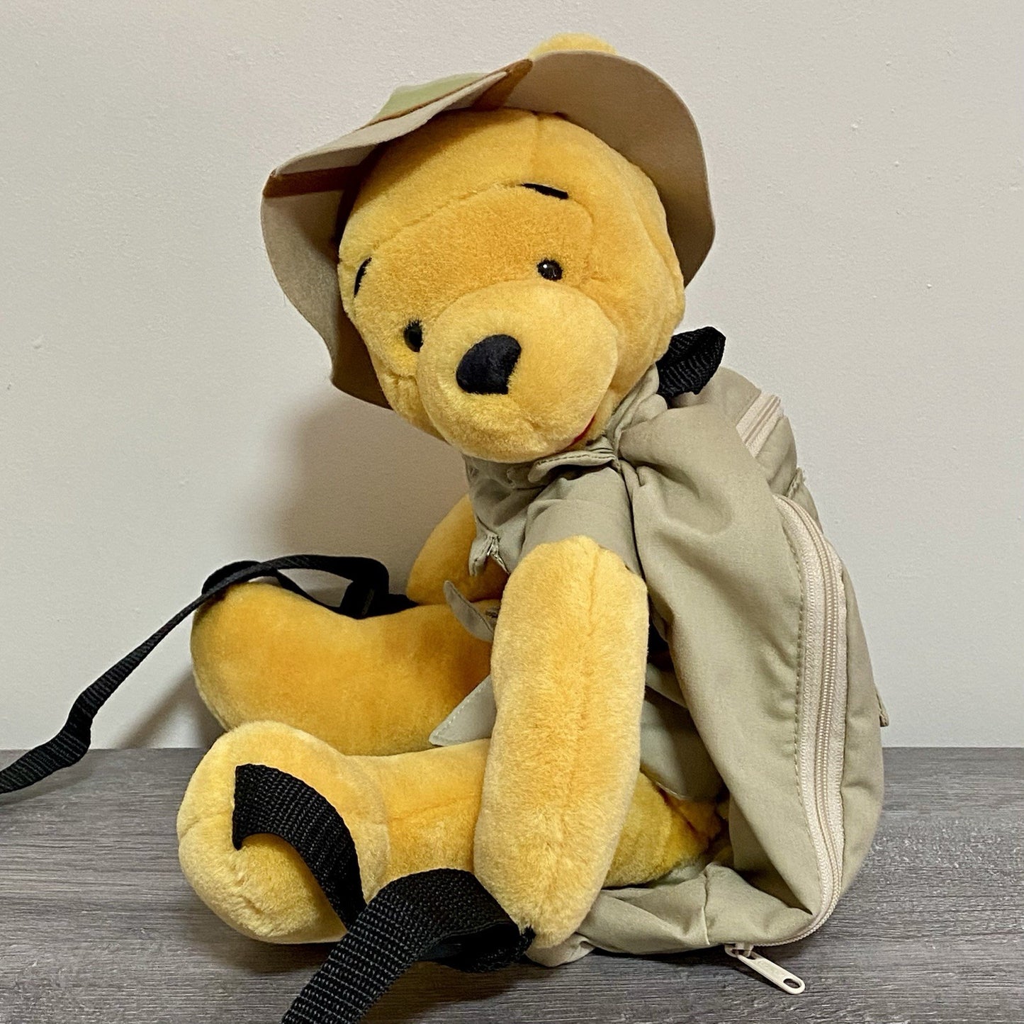 Official Disney World Winnie The Pooh Safari Plush With Rucksack Soft Toy Rare