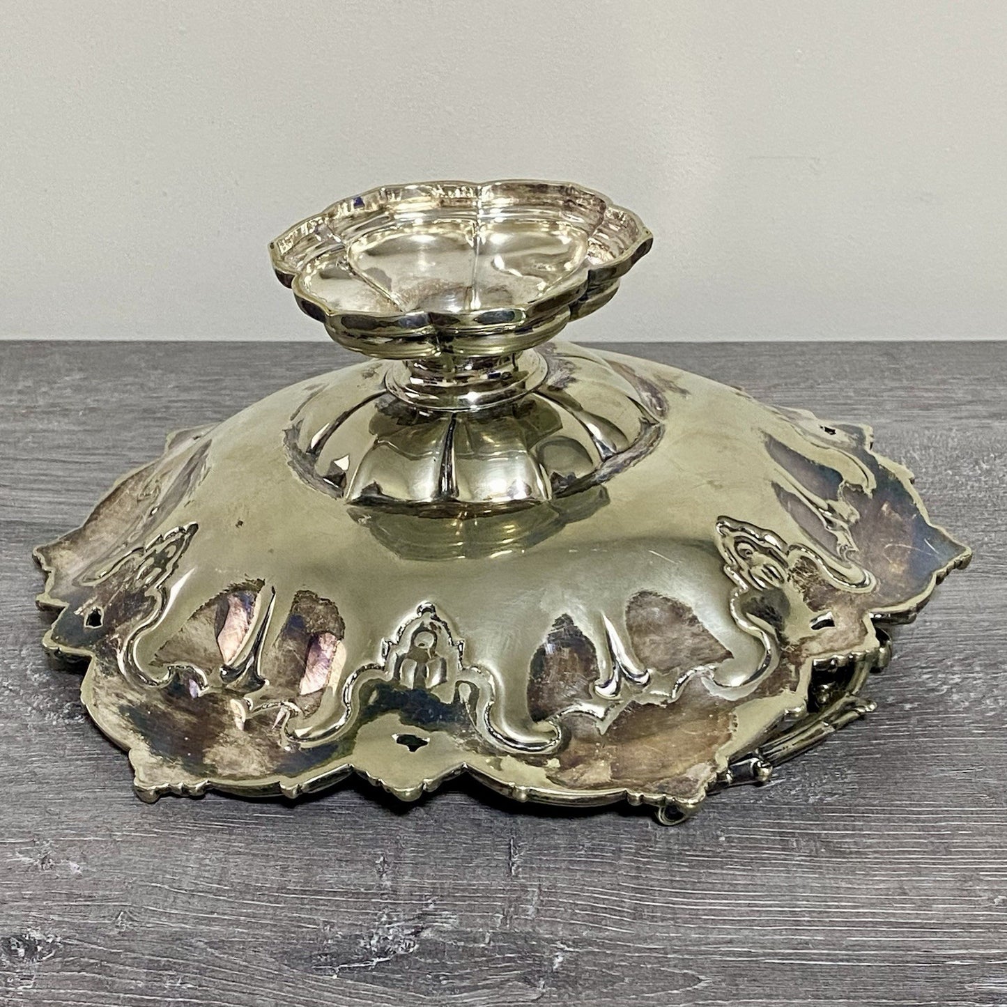 Antique Walker & Hall Sheffield Fruit Bowl With Handle Silver Plate 10” Art Rare