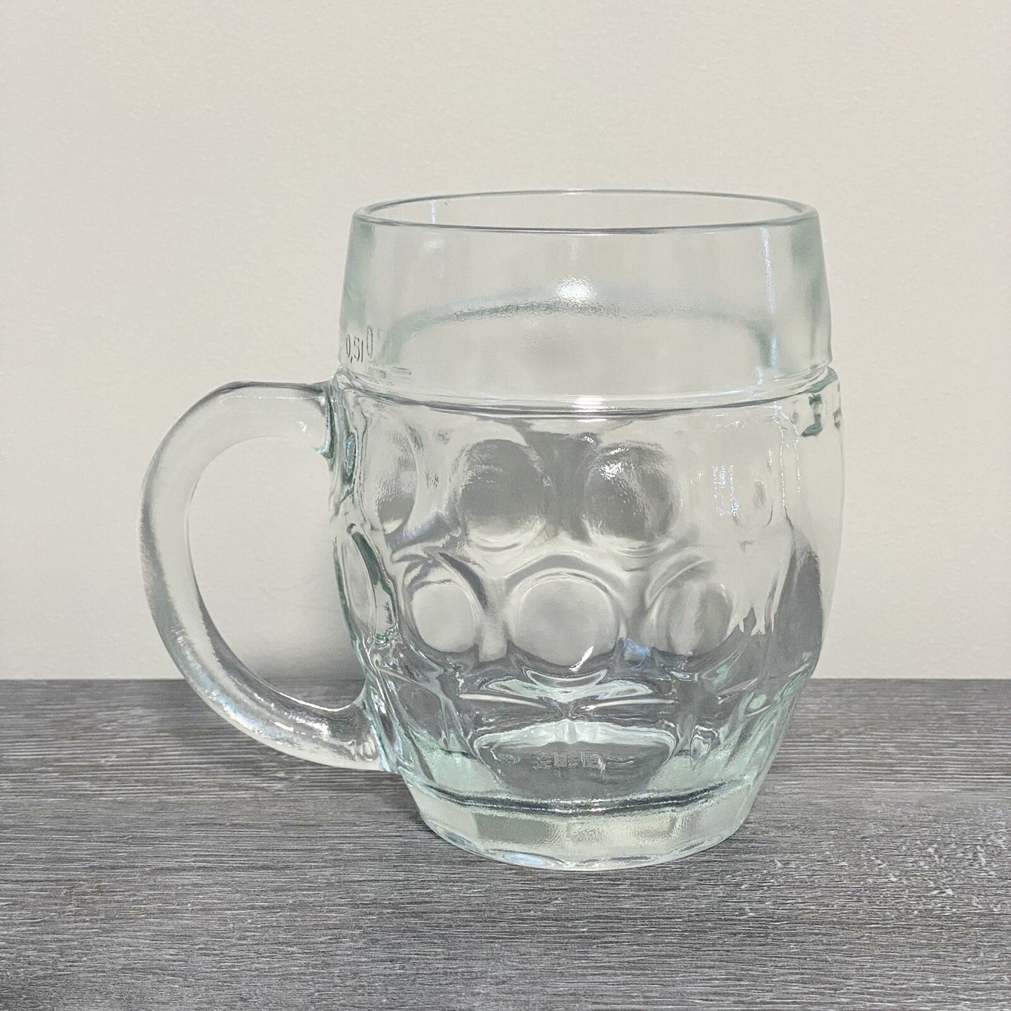 Traditional Dimple Pint Heavy Lager Beer Pub Mug Glass & Handle SB Austria Rare