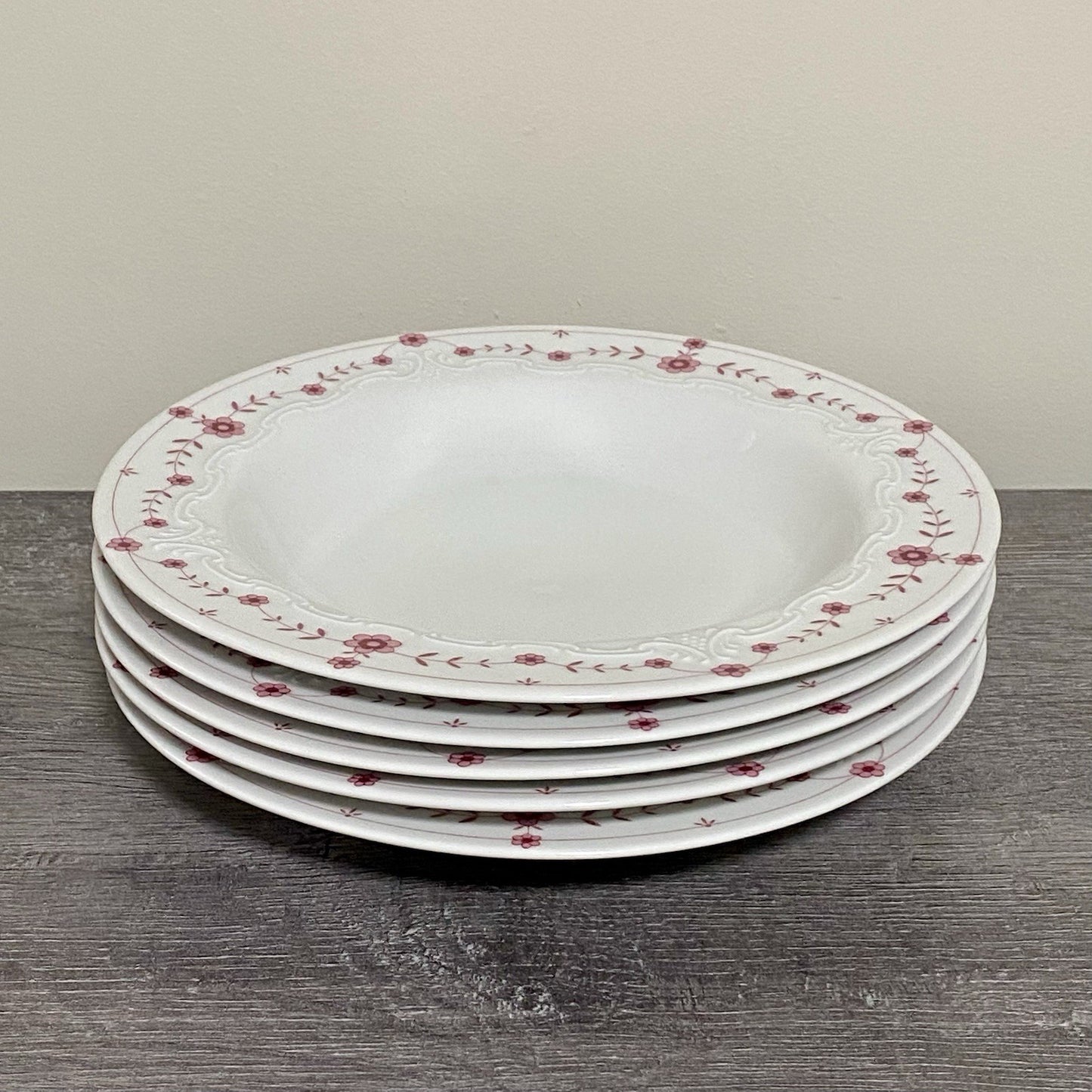 Scherzer Bavaria Art Deco Floral Round 9” Bowls Flower Dishes Set Of 5 Germany