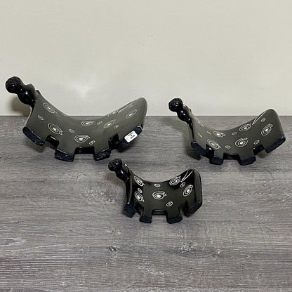 Hippo Sculpture Figurine Art Deco Soapstone 3 Piece Set Handmade Made In Kenya