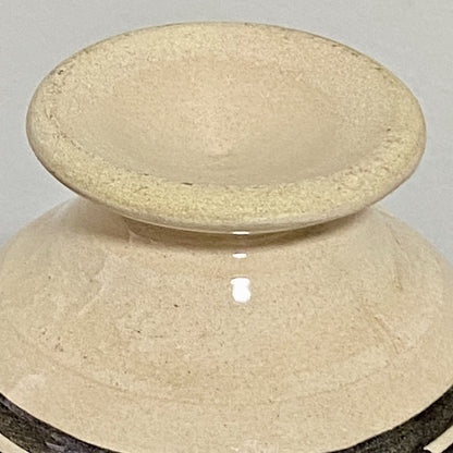 Vintage Laouini Nabeul Tunisie Small Bud Vase Art Deco Patterned Pottery Rare