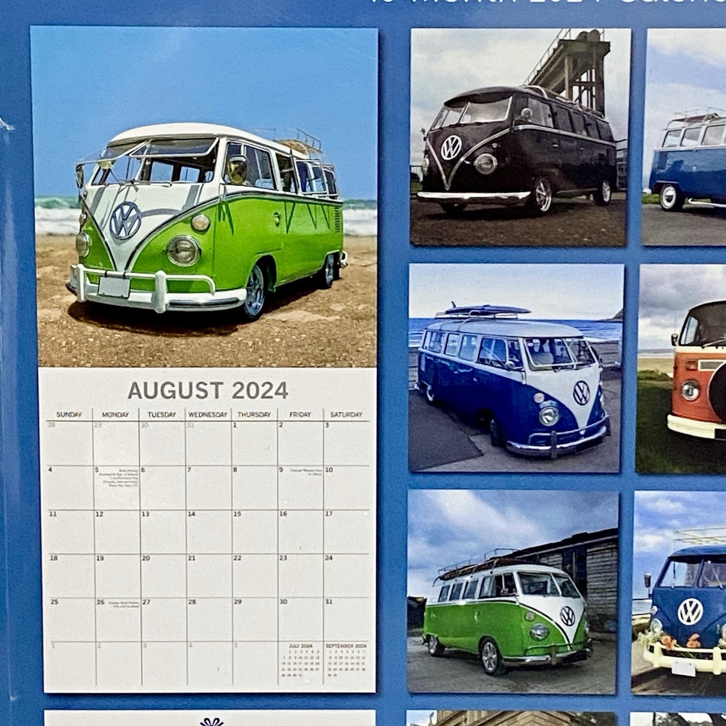 2024 Camper Vans Calendar Hippie Van Volkswagen Wall Hanging Art Deco Prints