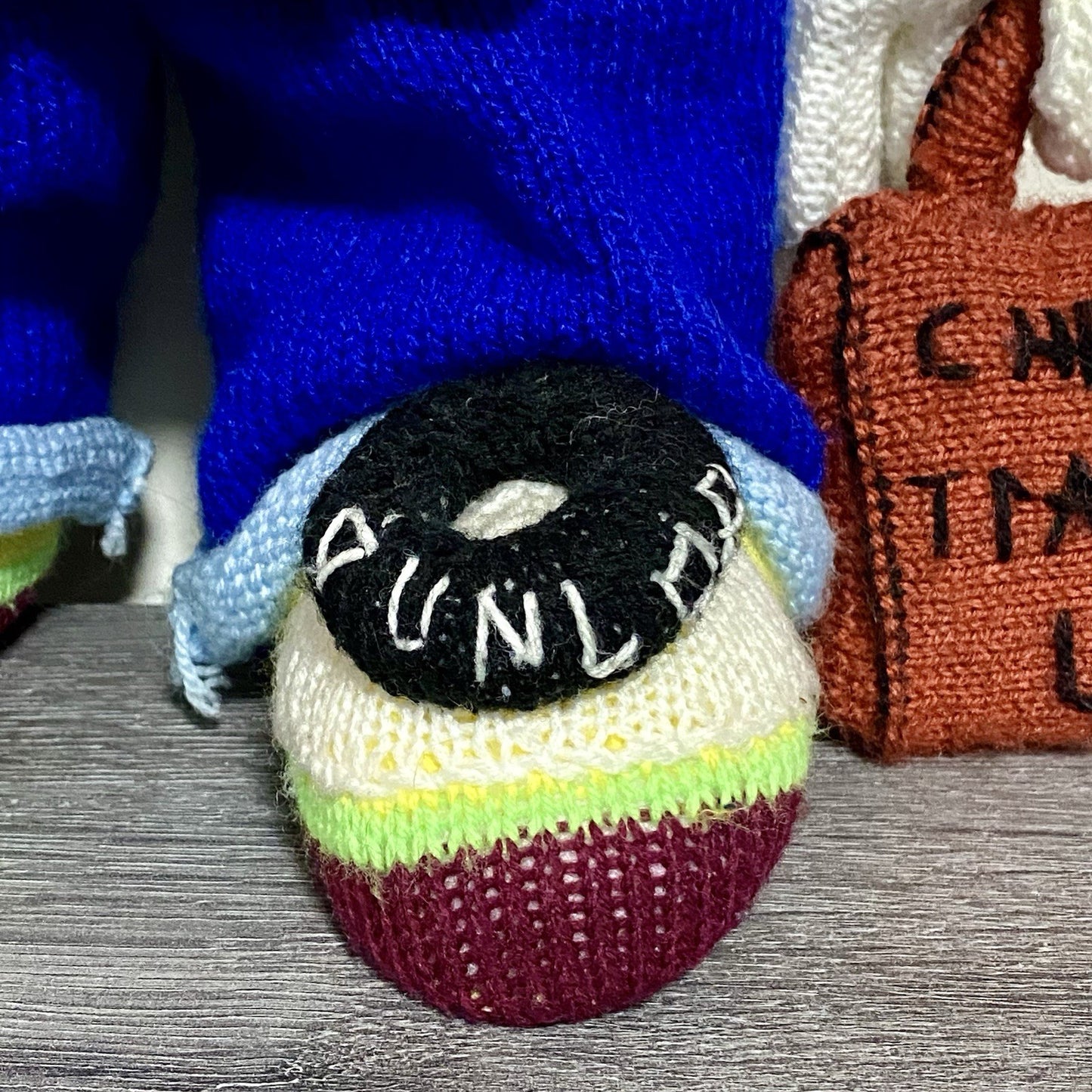 Vintage Jean Greenhowe Hand Knitted XXL Large Mechanic Clown Plush Soft Toy Rare