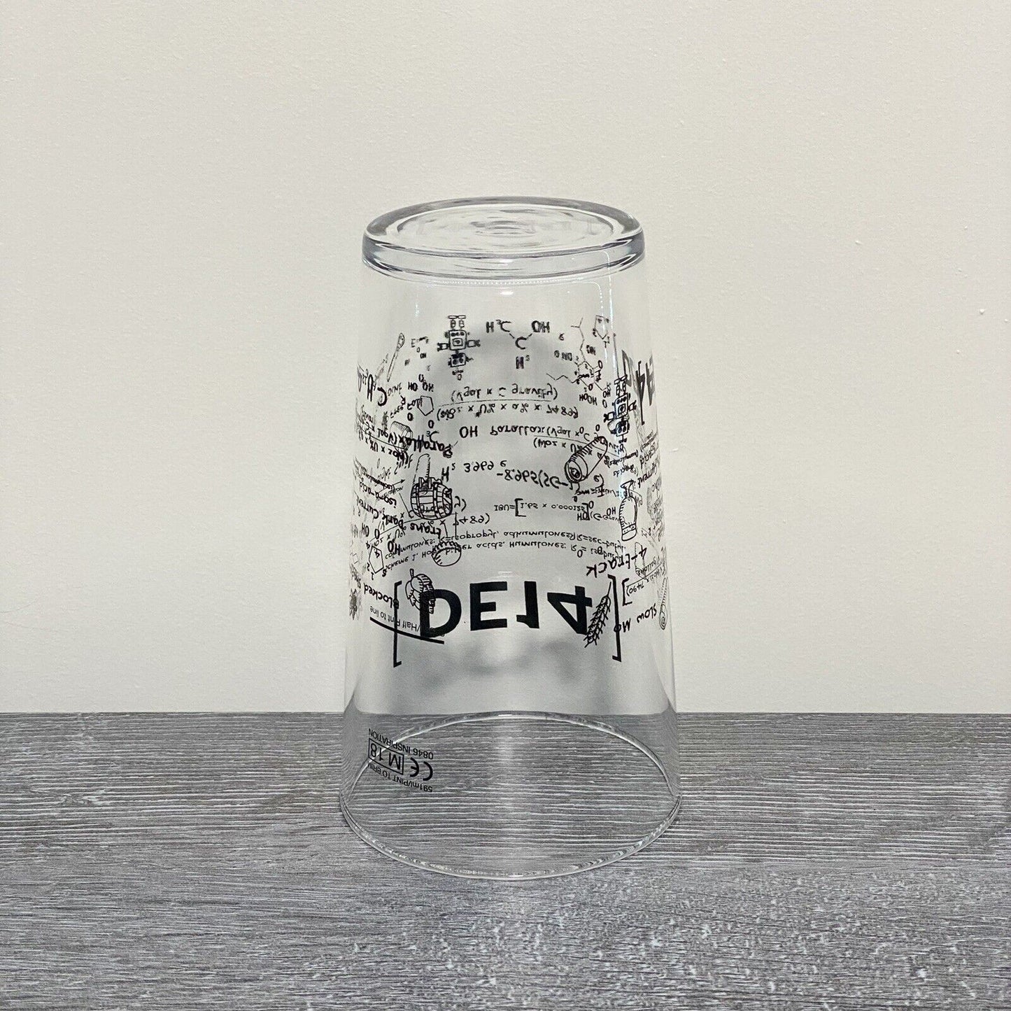 DE14 Math Science Learning Formula Scientific Pint Glass Bar Pub Glasses Rare