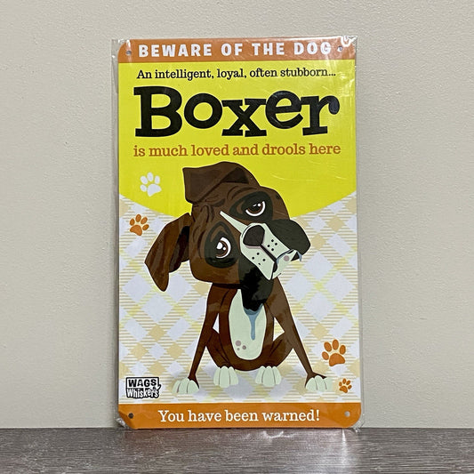Boxer Is Much Loved Dog Metal Plaque Sign Poster Wags & Whiskers Wall Art Deco