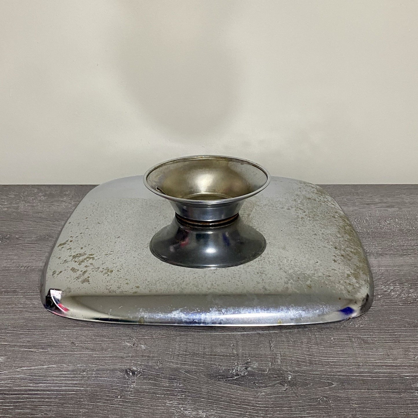 Vintage Milbern Creations 13” Square Chrome Spinning Cake Appetizer Serving Tray