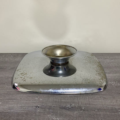 Vintage Milbern Creations 13” Square Chrome Spinning Cake Appetizer Serving Tray
