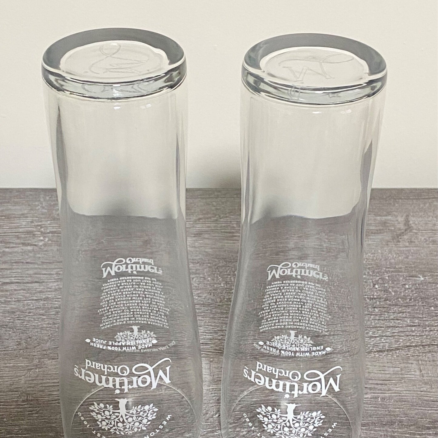 Mortimers Orchard Pint Glass Bar Pub Glasses Brand New - Choose Your Qty