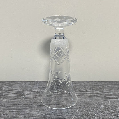 Vintage Crystal Cut Glass Clear Round Floral Art Deco Flared Fluted Flower Vase