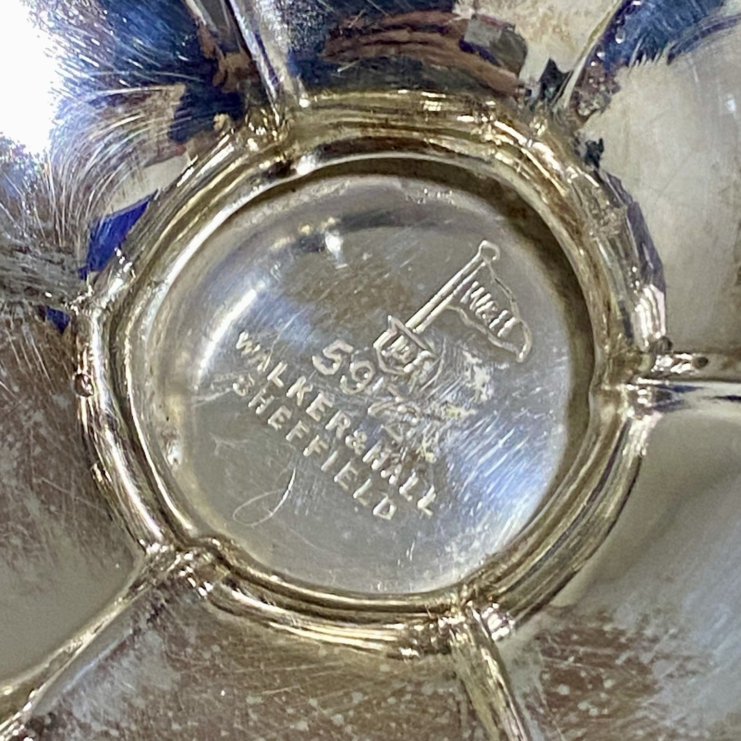 Antique Walker & Hall Sheffield Fruit Bowl With Handle Silver Plate 10” Art Rare