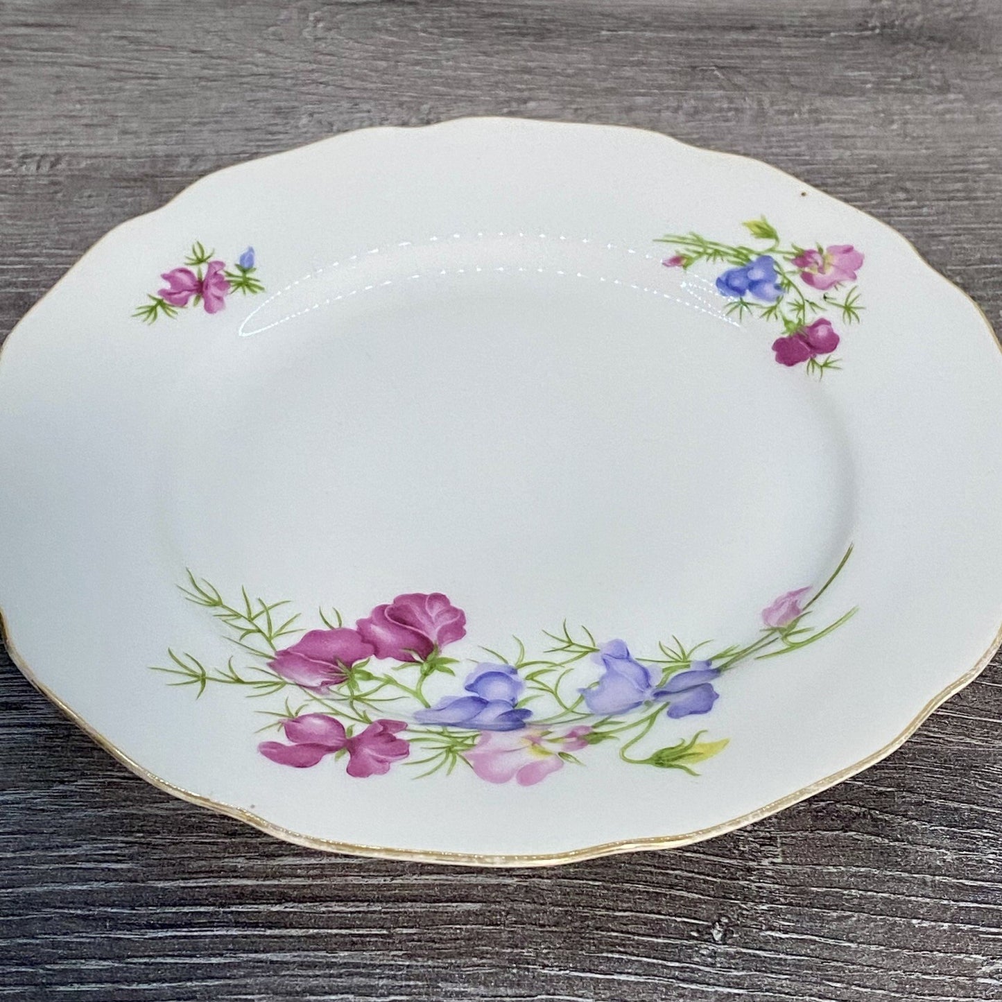 Vintage 2x Epiag Czechoslovakia Floral Plate Plates Rose Round Platter Czech Set