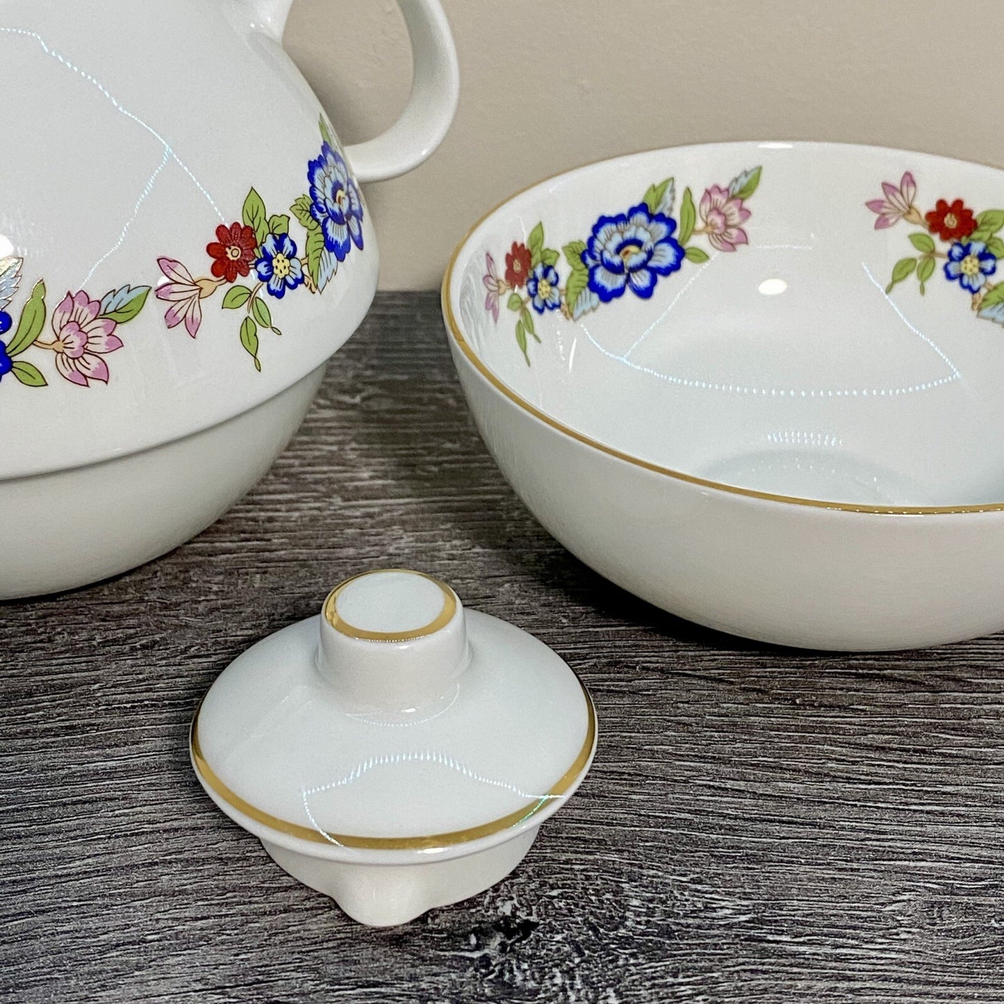 Royal Tara Single Teapot & Stacking Tea Cup Bone China Floral Harmony Galway