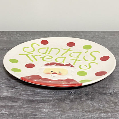 Santa’s Treats Decorative Plate Dish Xmas Decoration Art Deco Serving Platter