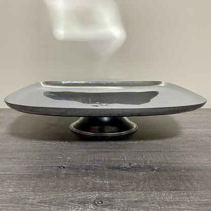 Vintage Milbern Creations 13” Square Chrome Spinning Cake Appetizer Serving Tray
