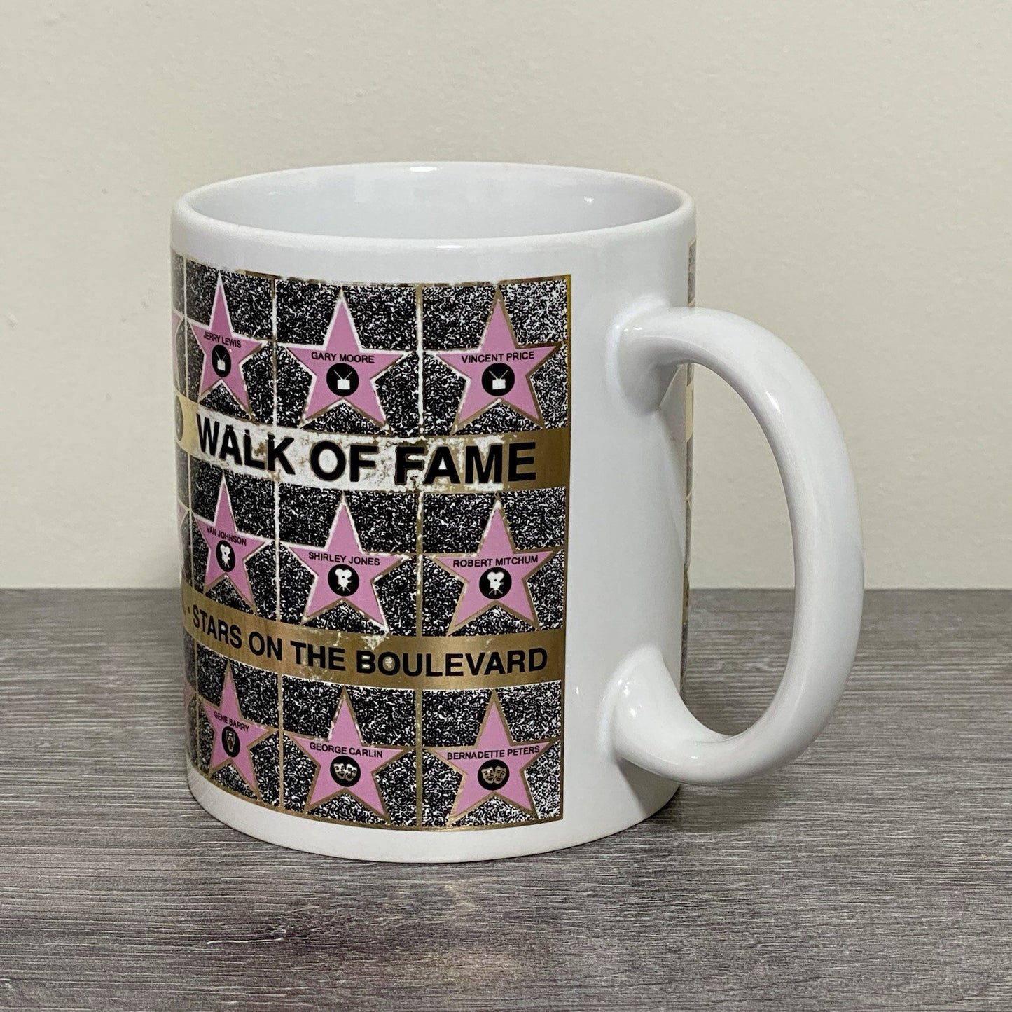 Vintage Hollywood Walk Of Fame Coffee Mug Tea Cup 1992 Famous Stars Celebrities