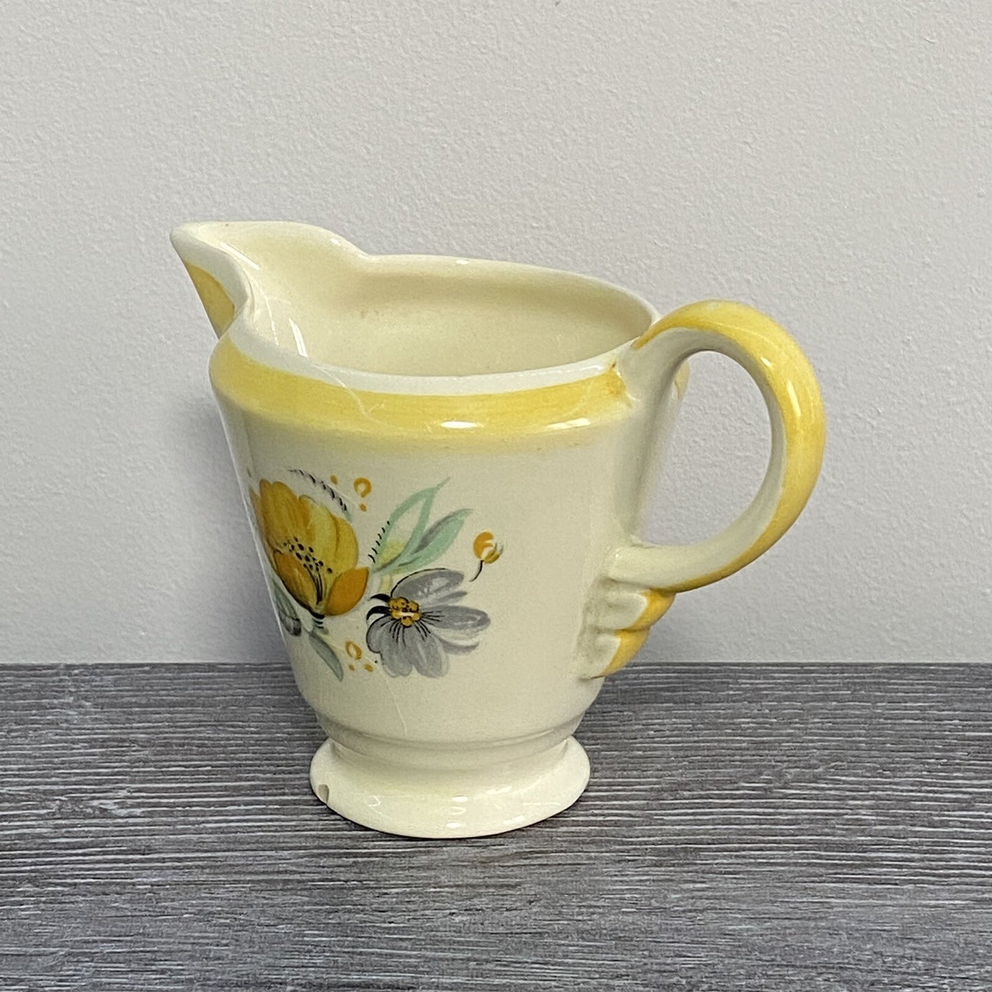 Vintage Newhall England Pottery Jug Fortuna Shape Art Deco Floral Hand Painted