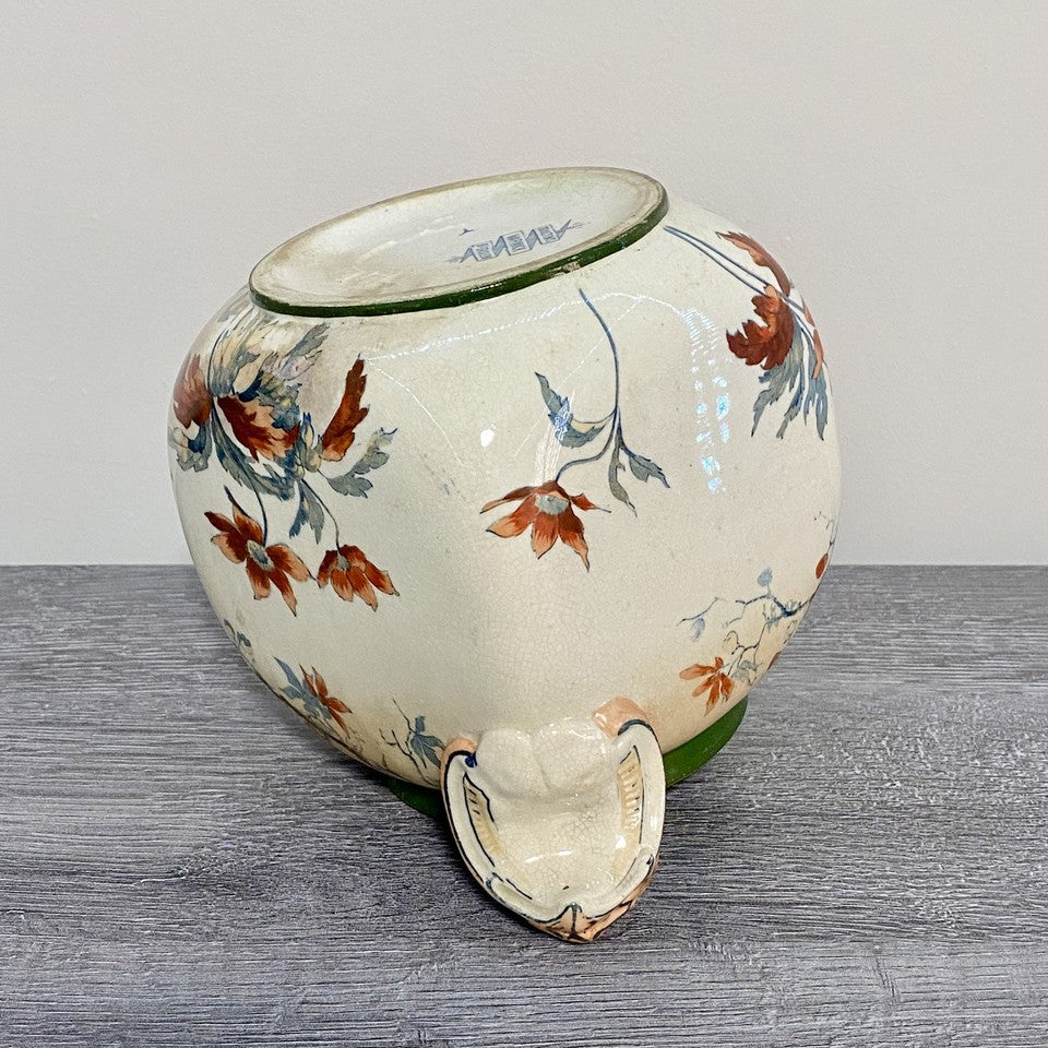 Antique Doulton Warwick Burslem Vase 1882 - 1902 Mark Floral Eagle Handled Rare