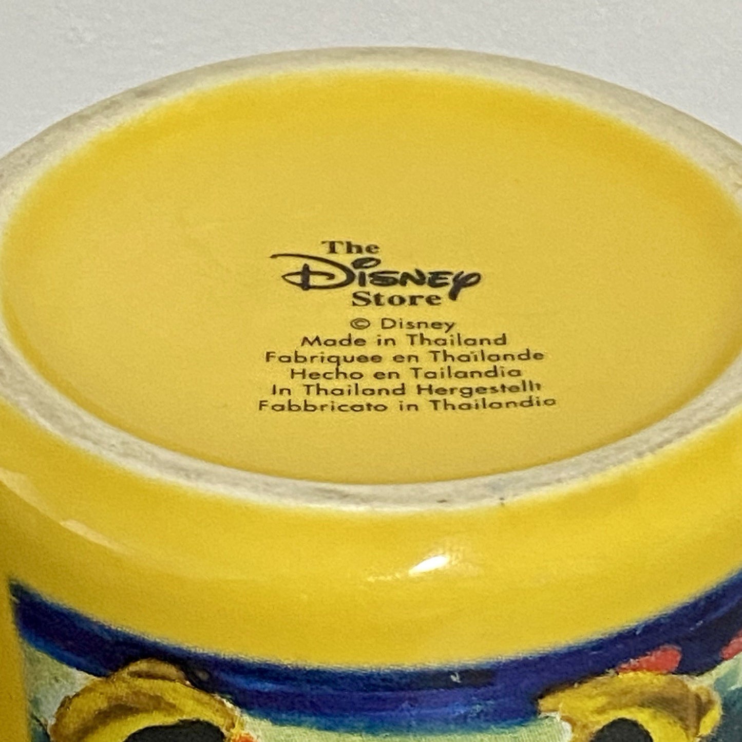 Official Disney Store Minnie Mouse Coffee Mug Yellow Vintage Retro Tea Cup Rare