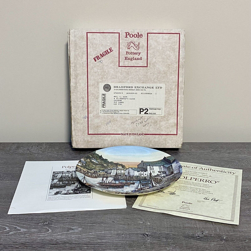 1988 Polperro By Kevin Platt Poole Pottery Famous Fishing Harbours Series Plate