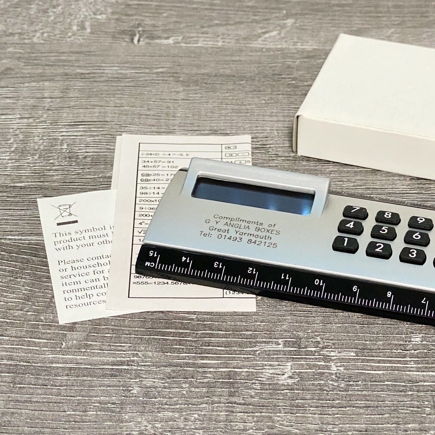 Calculator 6” Ruler Combo All In 1 Battery Powered Boxed School Work Stationary