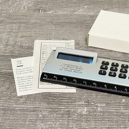 Calculator 6” Ruler Combo All In 1 Battery Powered Boxed School Work Stationary