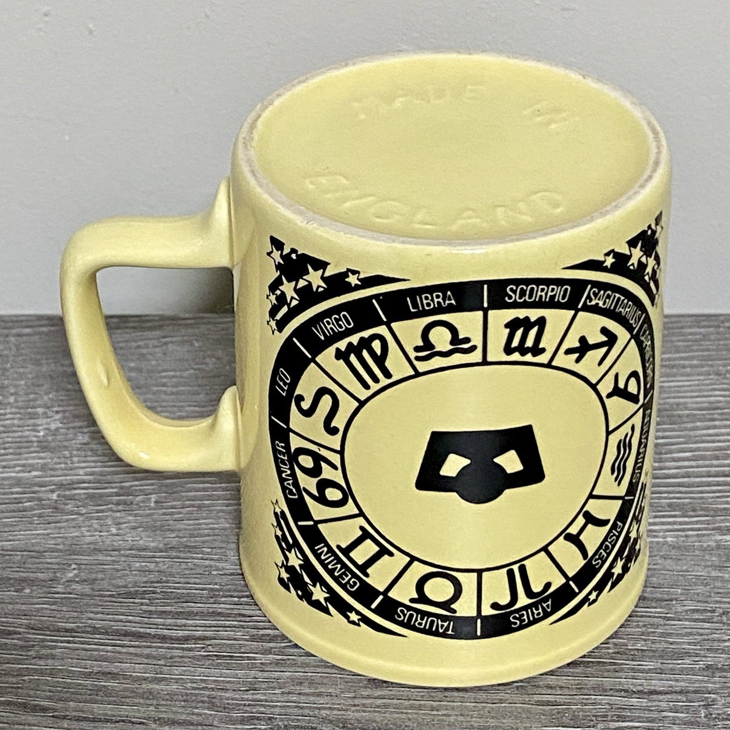 Vintage Astrological Zodiac Coffee Mug 1970s Retro Tea Cup Made In England Rare