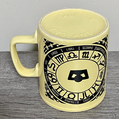 Vintage Astrological Zodiac Coffee Mug 1970s Retro Tea Cup Made In England Rare