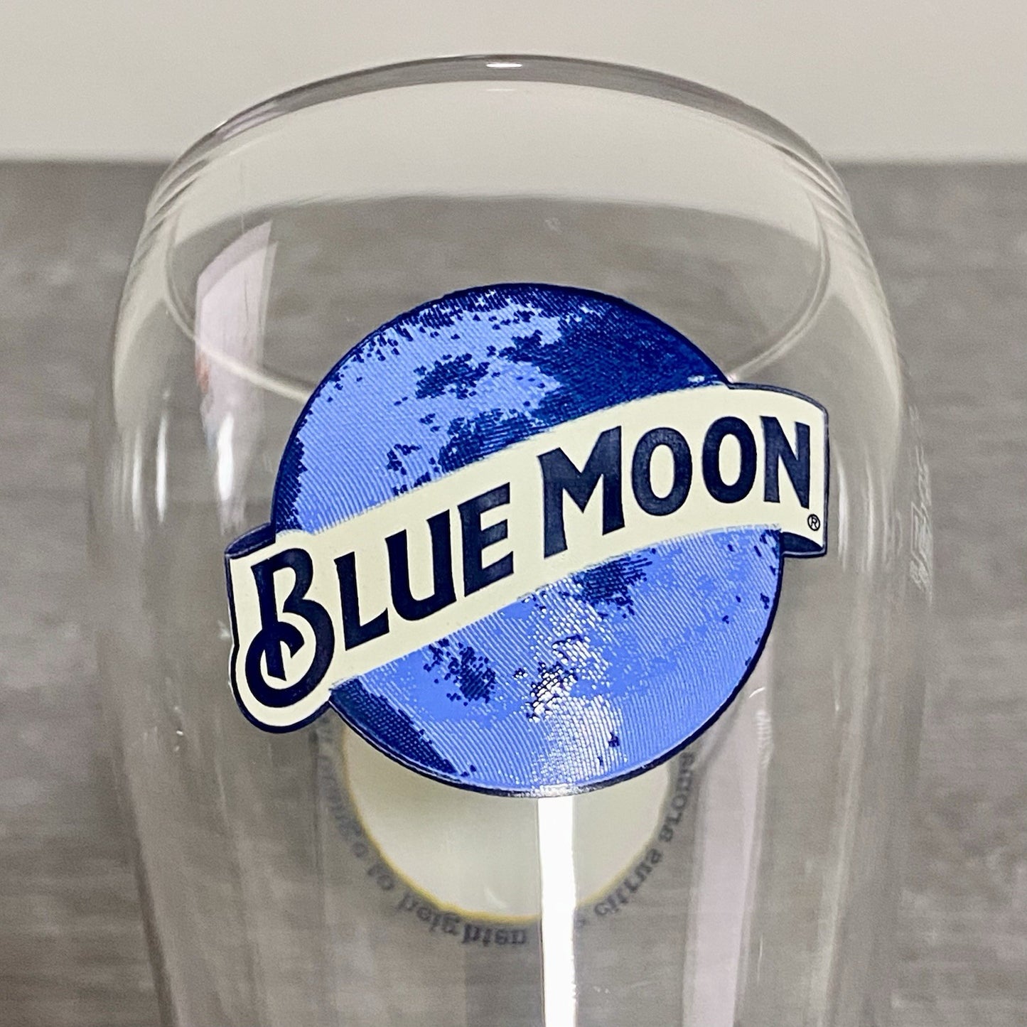 1x Single Blue Moon White Citrus Beer Glass Ale Lager One Pint 20oz Pub Barware