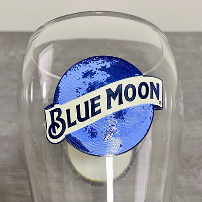 1x Single Blue Moon White Citrus Beer Glass Ale Lager One Pint 20oz Pub Barware