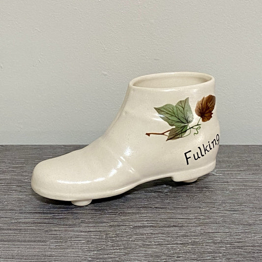 Vintage Small Ceramic Boot Shoe Fulking New Devon Pottery Collectible VGC Rare