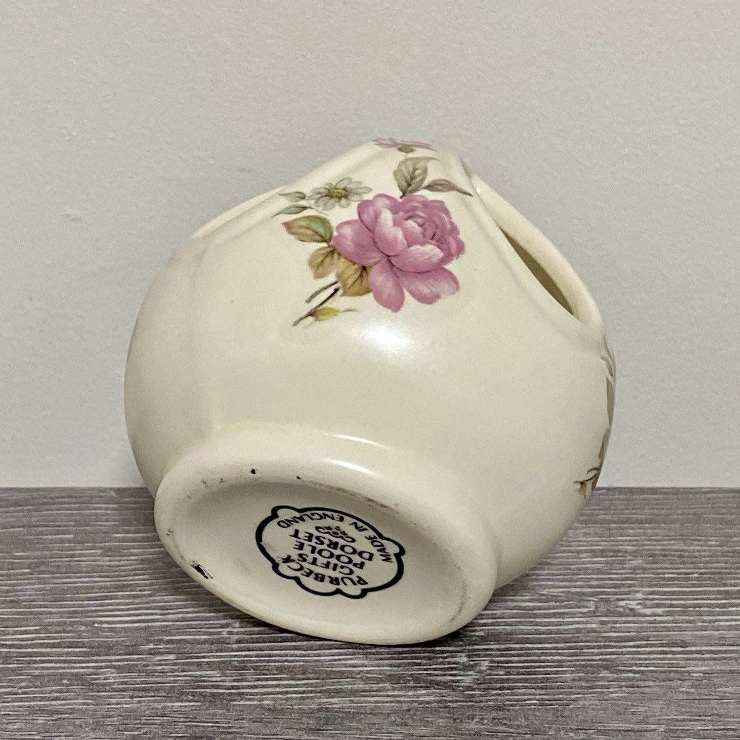 Vintage Floral Vase Tea Light Candle Holder Purbeck Gifts Poole Dorset England