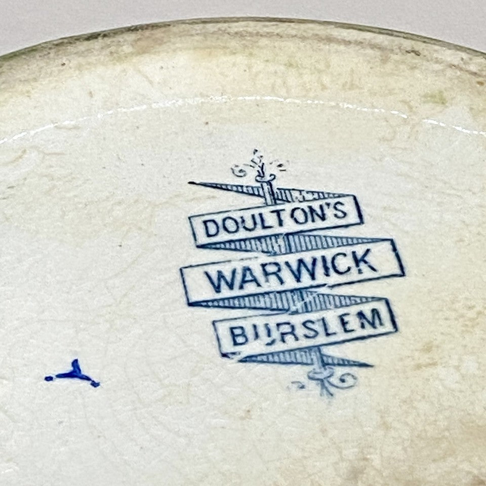 Antique Doulton Warwick Burslem Vase 1882 - 1902 Mark Floral Eagle Handled Rare