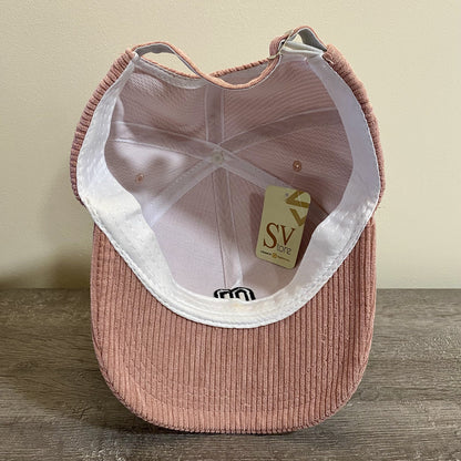 Pink Pale Brown “m” Baseball Adjustable Hat Soft Unisex Trucker Cap