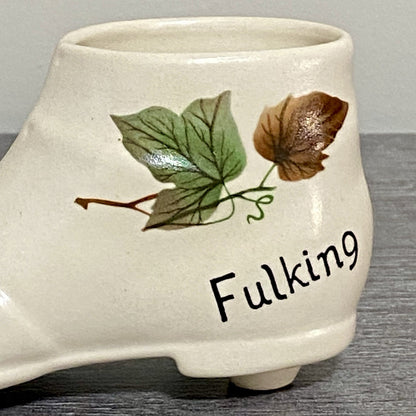 Vintage Small Ceramic Boot Shoe Fulking New Devon Pottery Collectible VGC Rare