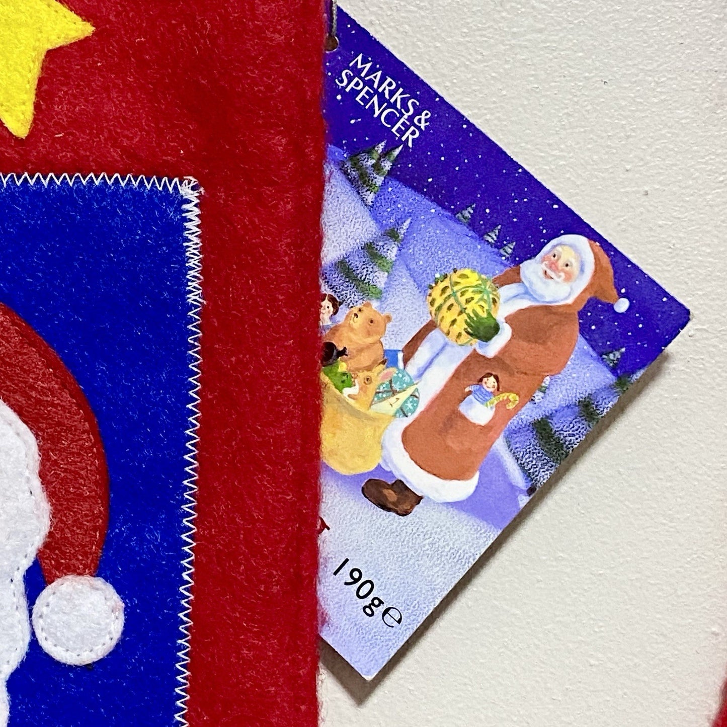 Christmas Stocking Santa Xmas Marks & Spencer 2x Pair Set Hanging Decoration