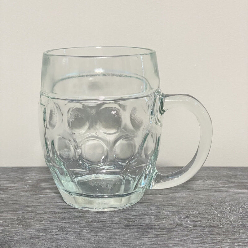 Traditional Dimple Pint Heavy Lager Beer Pub Mug Glass & Handle SB Austria Rare