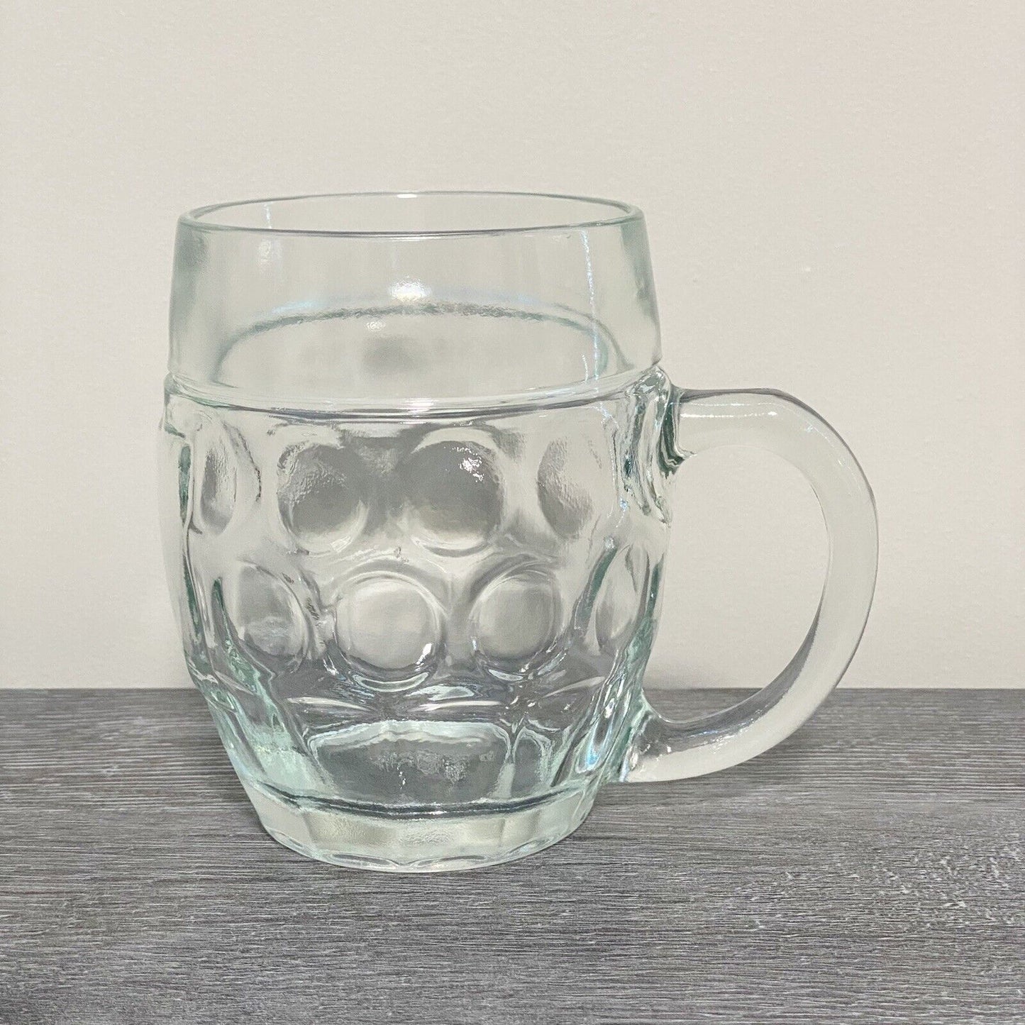 Traditional Dimple Pint Heavy Lager Beer Pub Mug Glass & Handle SB Austria Rare